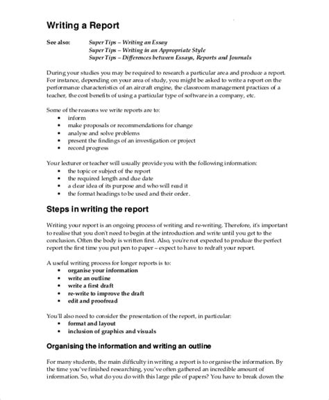 report writing template free download